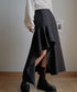 Asymmetric Flare Hem Skirt